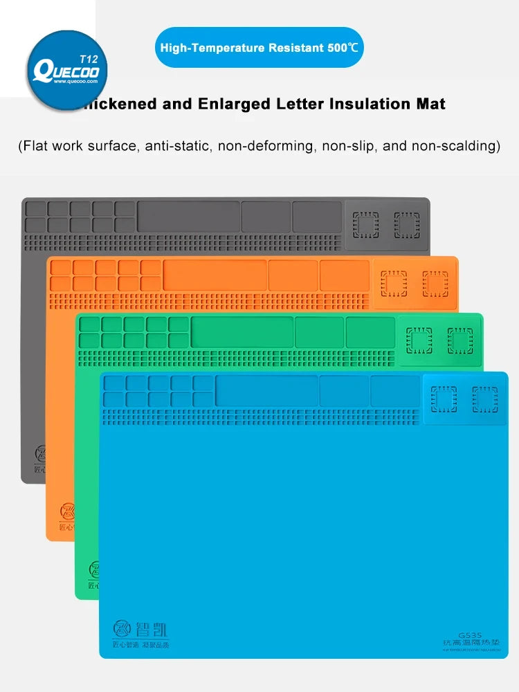 500mm X 350mm Heat Insulation Pad  2 in 1 High-Temperature Detachable Soldering Work Silicon Mat For SMD BGA Welding