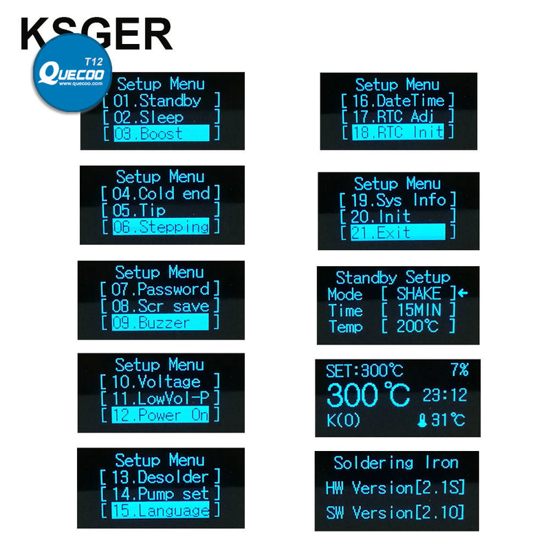 KSGER T12 Soldering Station Iron Tips STM32 V2.1S OLED DIY FX9501 Handle Electric Tools Welding Temperature Controller 75W