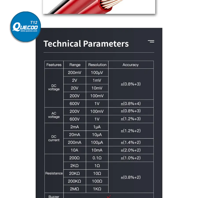 AN8205C Digital Multimeter AC/DC Volt Meter DC Ammeter Tester