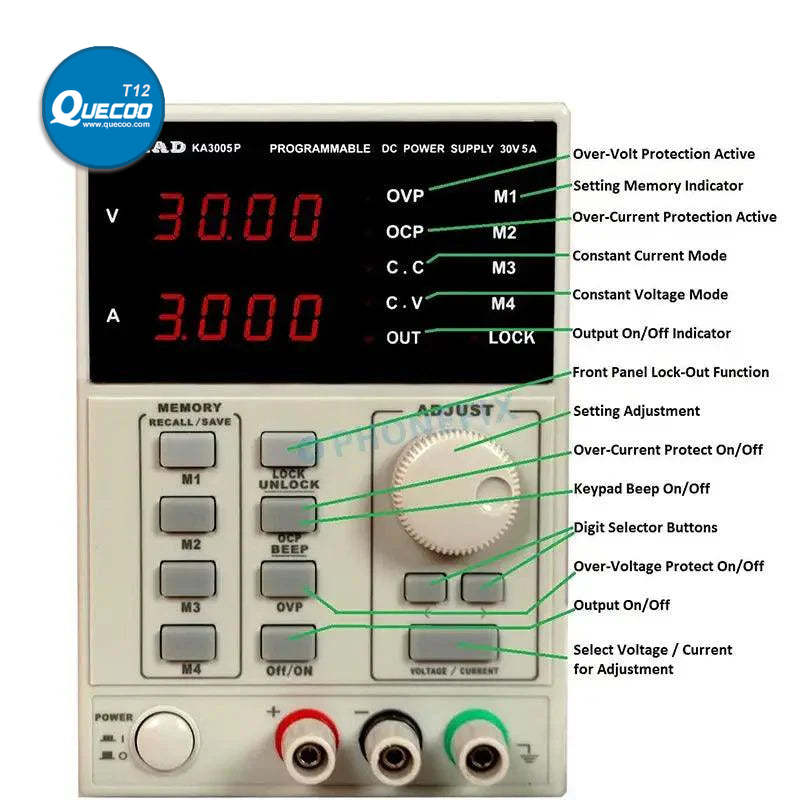 KORAD KD3005D Precision Adjustable DC Power Supply 30V 5A