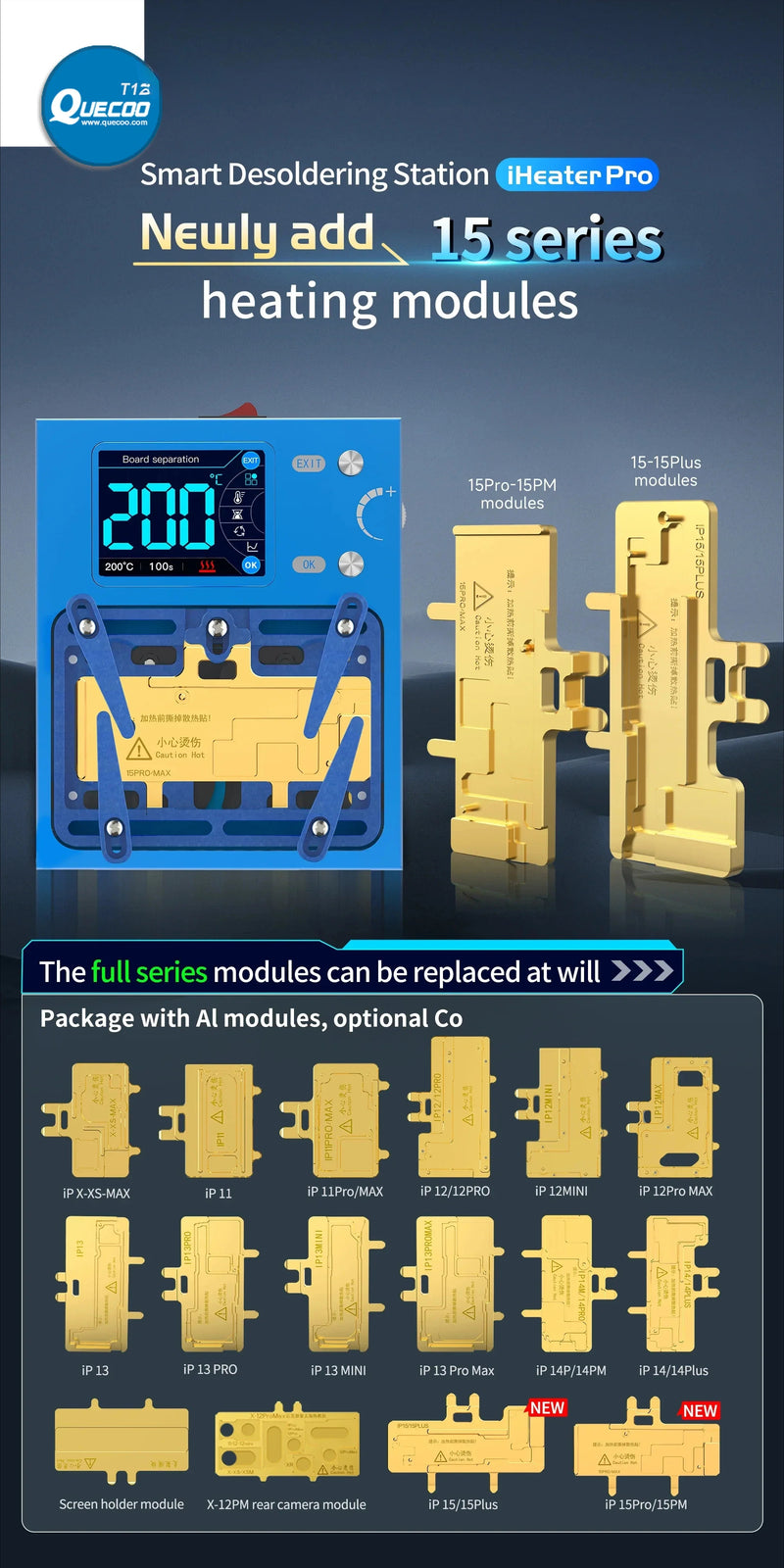 JC Aixun iHeater Pro Motherboard Heating Station for IPhone X-15promax Android IC Chip Rear Camera Motherboard Layered Repair