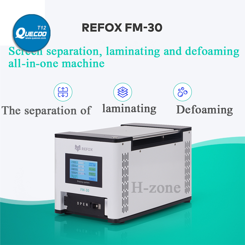 REFOX FM-30 Laminating Machine 3 in 1 Multi-function Separation Defoaming Machine with Built-in Air Compressor and Vacuum Pump