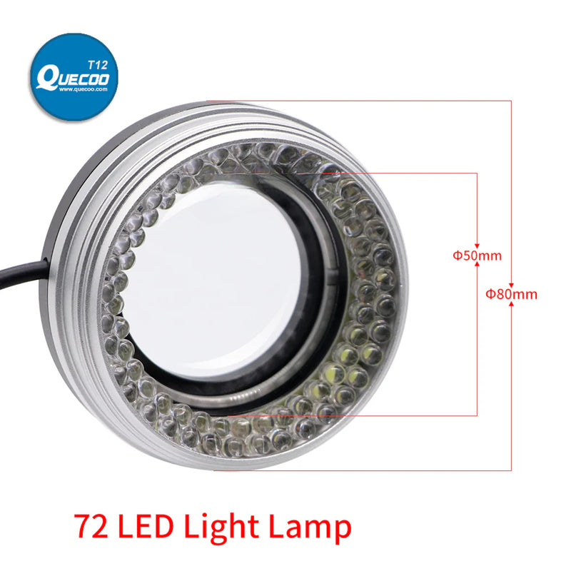 Anti-Dust Lens LED Ring Light Illuminator Eye Protection White Lamp for Stereo Trinocular Microscope 72pcs LED Ring Lamp