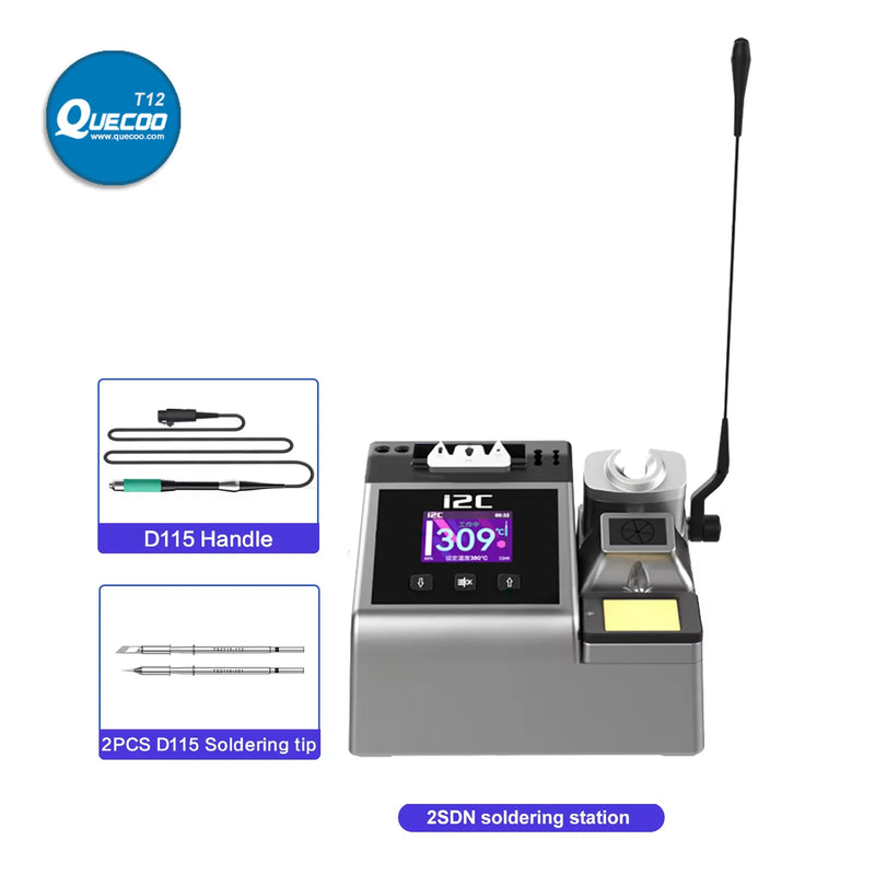 I2C 2SDN Nano Soldering Station with 210/115/245 Solder Iron Tips Temperature Control Auto Sleep Support for PCB Welding Repair