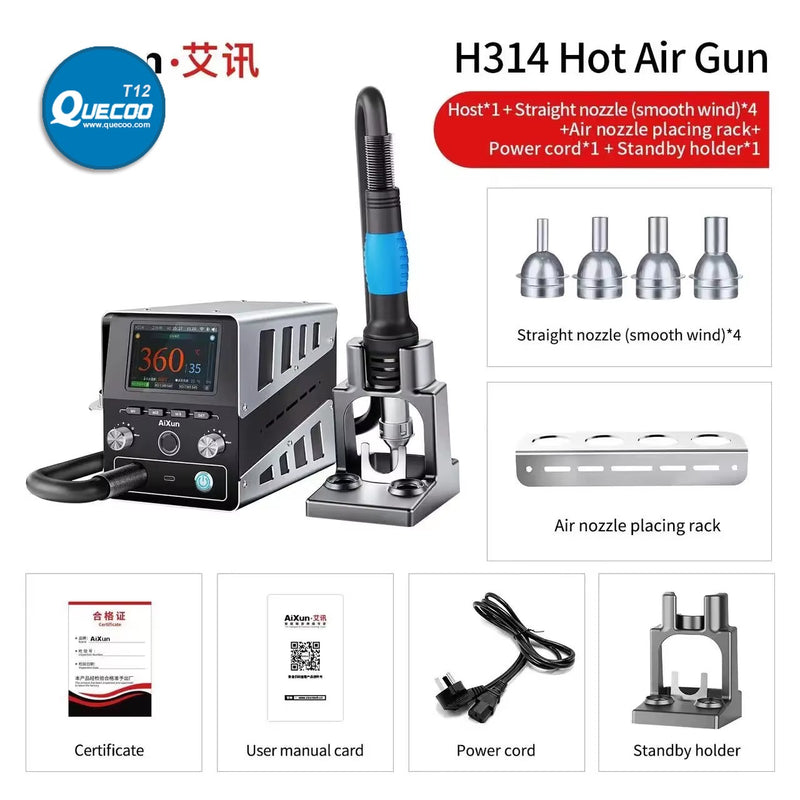 Aixun H314 Hot Air Gun Soldering Station Digital Display 1400W Intelligent Rework Station For Phone PCB Chip Repair