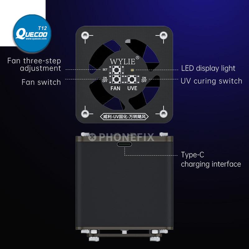 WYLIE 2 IN 1 UV Curing Lamp Cooling Fan Phone PCB Repair Tool