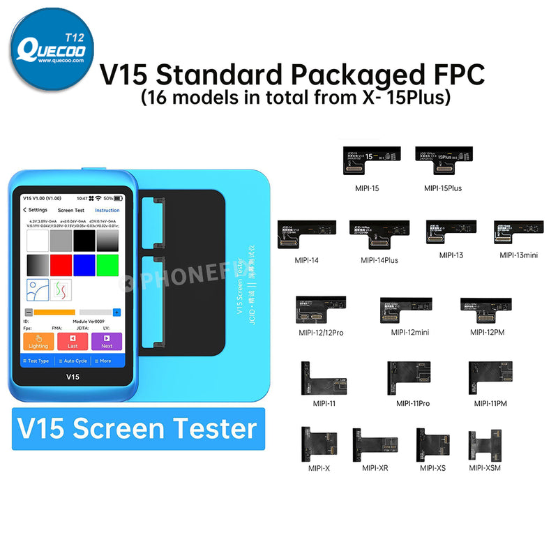 JCID V15PM Mobile Phone Screen Tester For iPhone Android Phone Screen Touch,Image,Grayscale Testing JC iPhone Pro Screen Tester