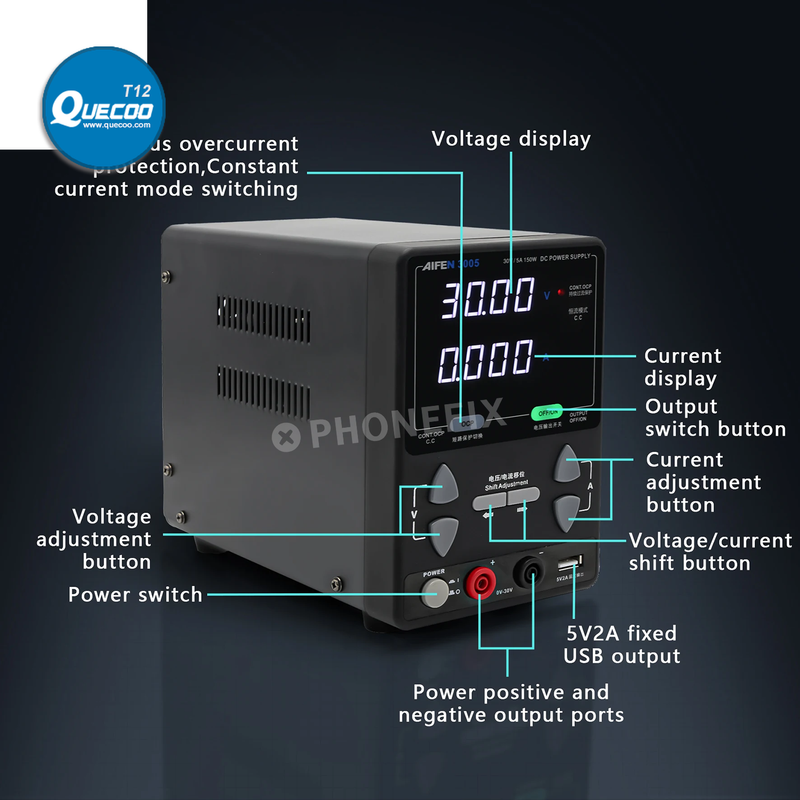 AIFEN 3005 Intelligent 150W 30V 5A DC Power Supply 4-digit Display