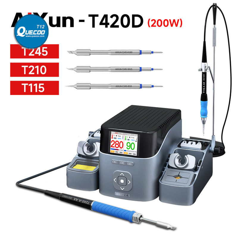 AiXun T420D Dual Channel Smart Soldering Station Intelligent Temperature Control HD Liquid Crystal Display Repair Solder Tools