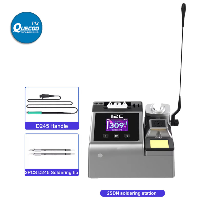 I2C 2SDN Intelligent Soldering Station Suitable with 210/115/245 Solder Handle 180W Rapid Heating Auto Sleep Welding Rework Tool