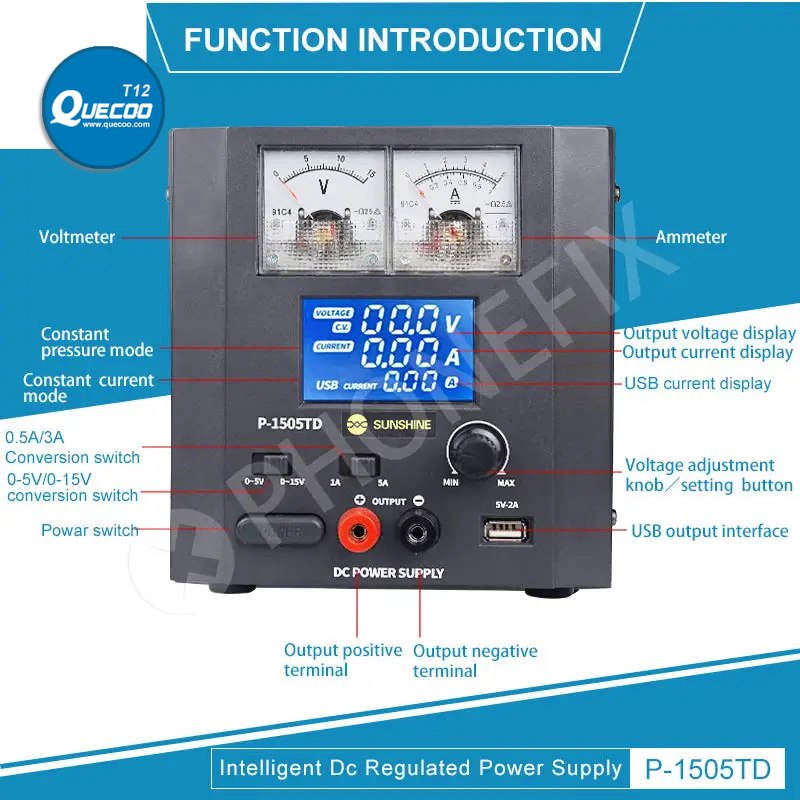 SUNSHINE P-1505TD Intelligent DC Power Supply