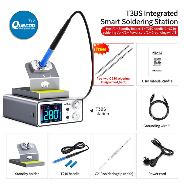 Aixun T3BS T3AS Intelligent Soldering Station Portable C210 C245 Micro Welding Desktop Table for Mobile Phone PCB Soldering