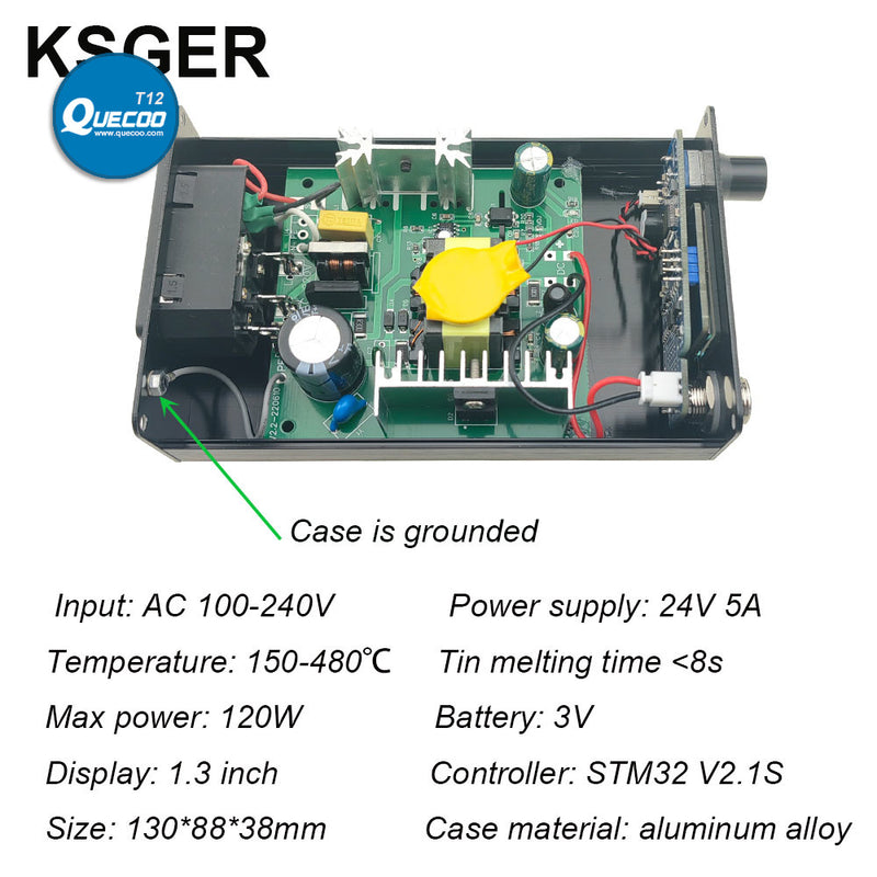 KSGER T12 Soldering Station Iron Tips STM32 V2.1S OLED DIY FX9501 Handle Electric Tools Welding Temperature Controller 75W