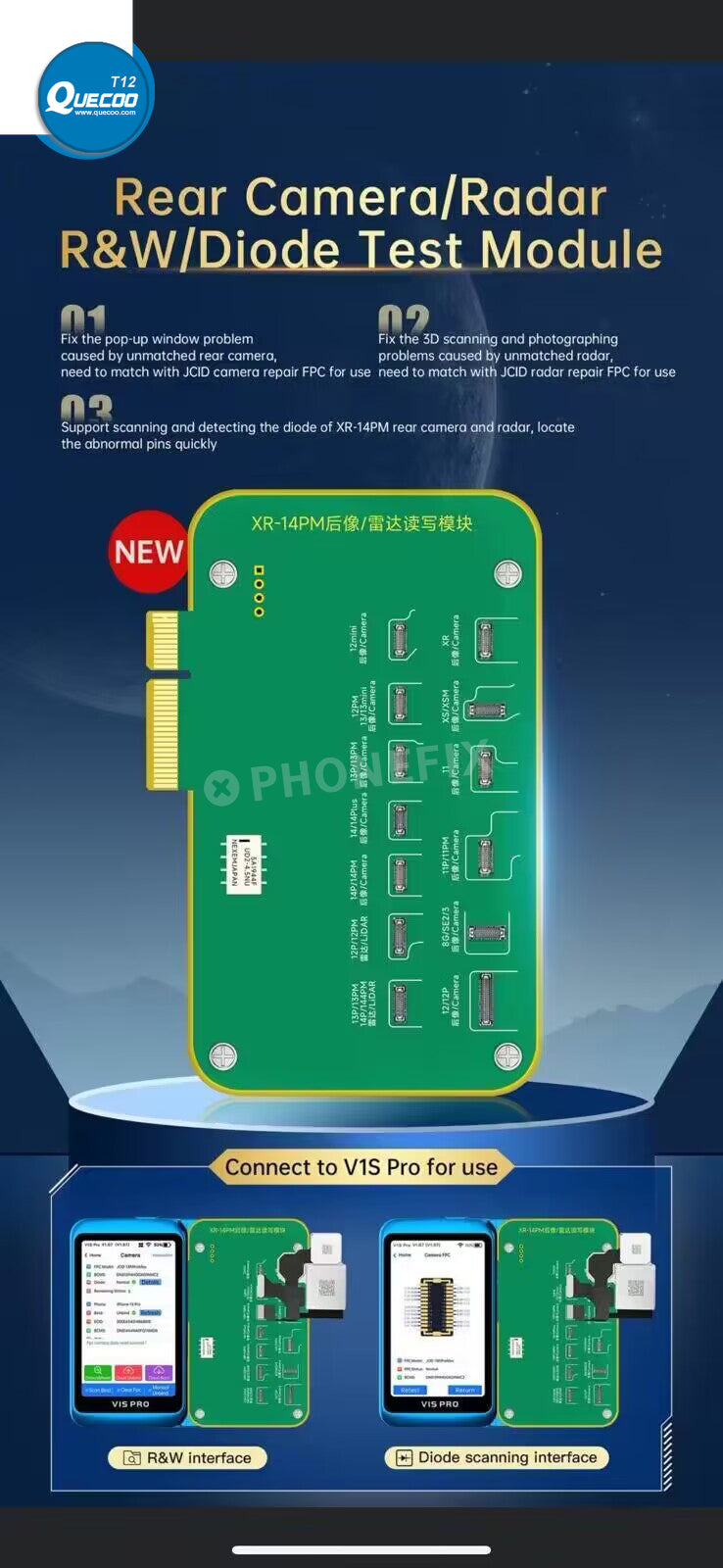 JC V1S PRO Programmer BGA315 BGA110 BGA70 for iPxd 7-14PM DFU Purple Screen Read Write SN No Disassembly Unbinding Iphone Parts