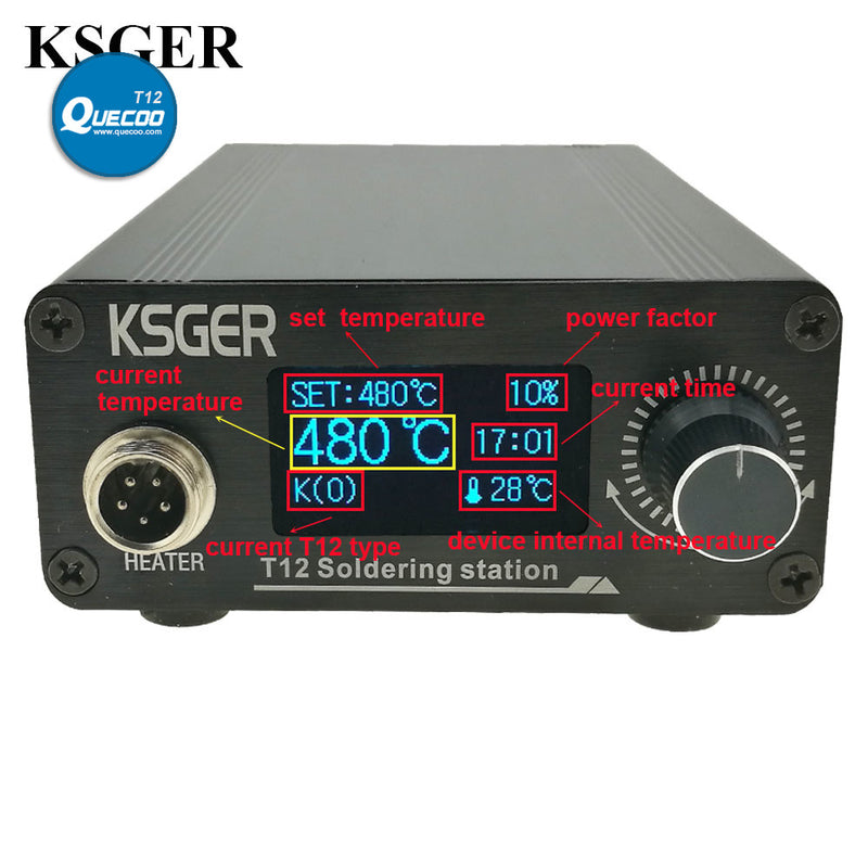 KSGER T12 Soldering Station Iron Tips STM32 V2.1S OLED DIY FX9501 Handle Electric Tools Welding Temperature Controller 75W