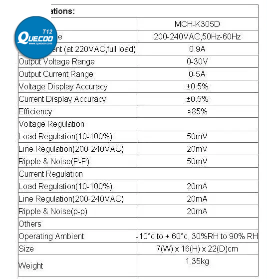 MCH K305D Smart DC Power Supply Switching Regulated Adjustable