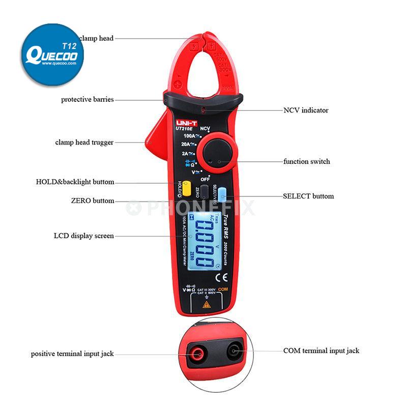 UNI-T UT210E Digital Clamp Meter AC DC Current Voltage Tester