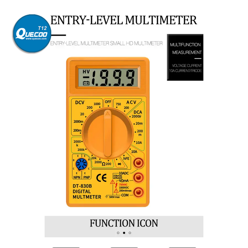 DT830B Digital Multimeter LCD Voltmeter Ammeter Ohm Tester