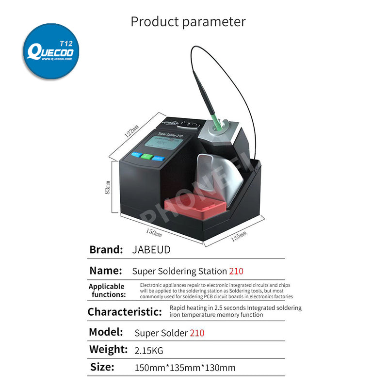 Jabe Super Solder 210 Intelligent Soldering Station with C210 Handle for PCB Micro-Soldering Phone For JBC C210 Welding Station