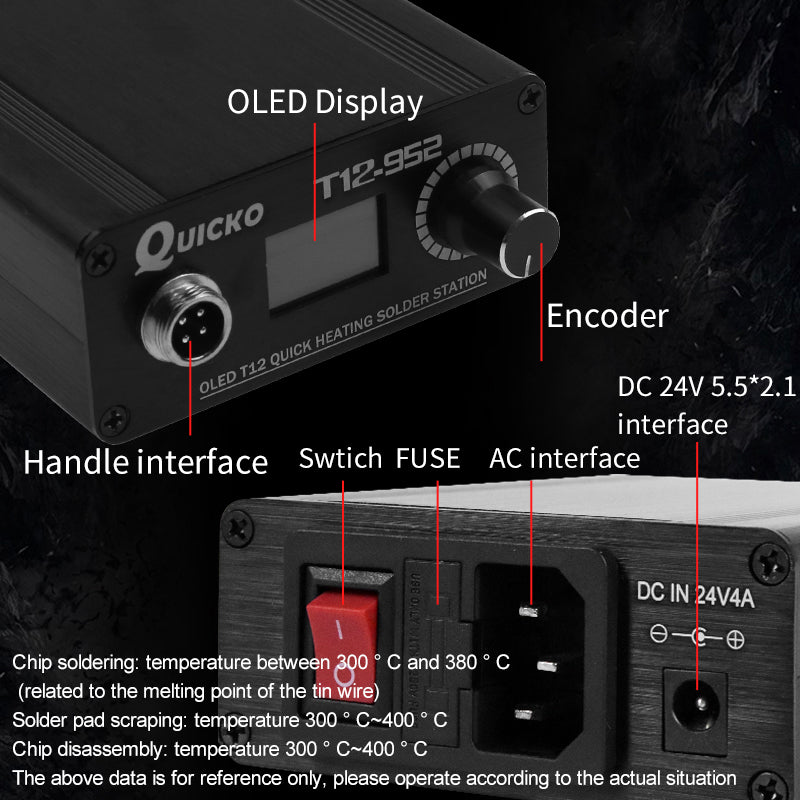 Quick Heating STM32 T12-952 soldering station electronic OLED Digital Soldering Iron with welding iron tip