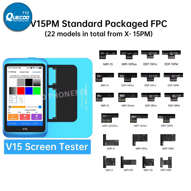 JCID V15PM Mobile Phone Screen Tester For iPhone Android Phone Screen Touch,Image,Grayscale Testing JC iPhone Pro Screen Tester