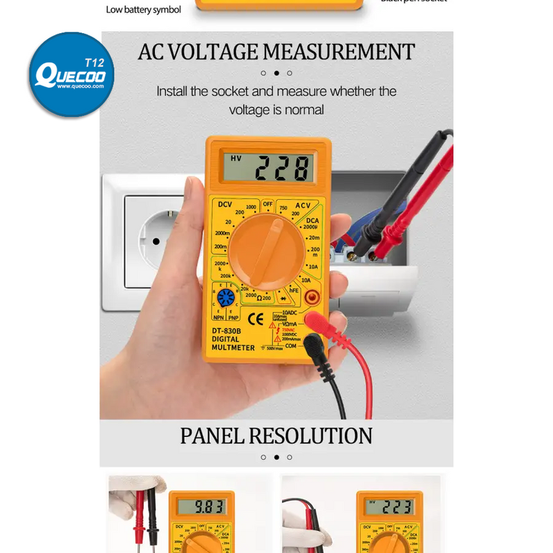 DT830B Digital Multimeter LCD Voltmeter Ammeter Ohm Tester