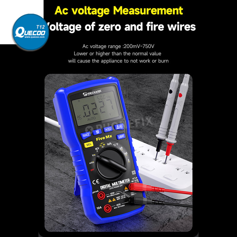 Mechanic Five MX Intelligent Digital Multimeter High-precision DC/AC Current Voltage NCV Resistance Measurement Testing Tool