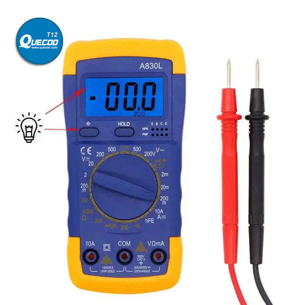 A830L Digital Multimeter AC DC OHM Volt Current Tester Mini Meter