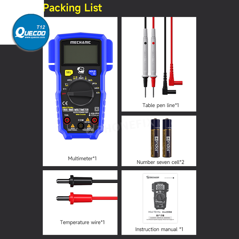 Mechanic Five MX Intelligent Digital Multimeter High-precision DC/AC Current Voltage NCV Resistance Measurement Testing Tool