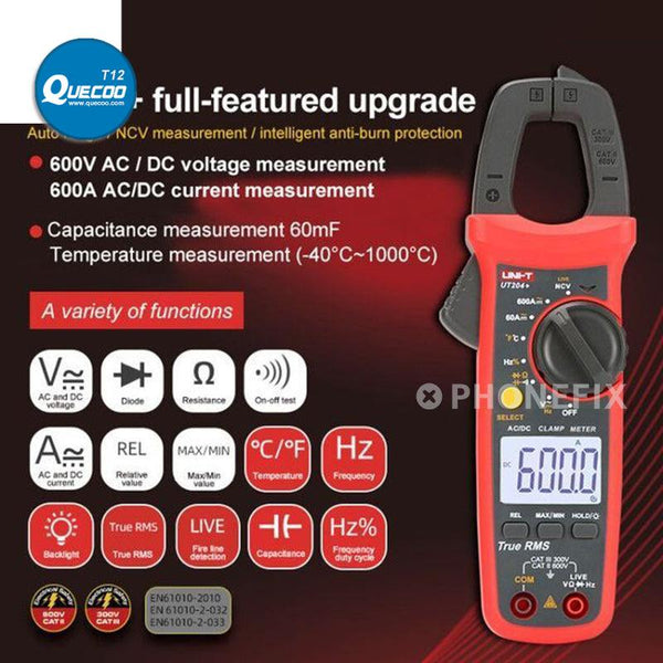 UT202/3/4A Multimeter Digital DC AC Digital Temperature Clamp Meter