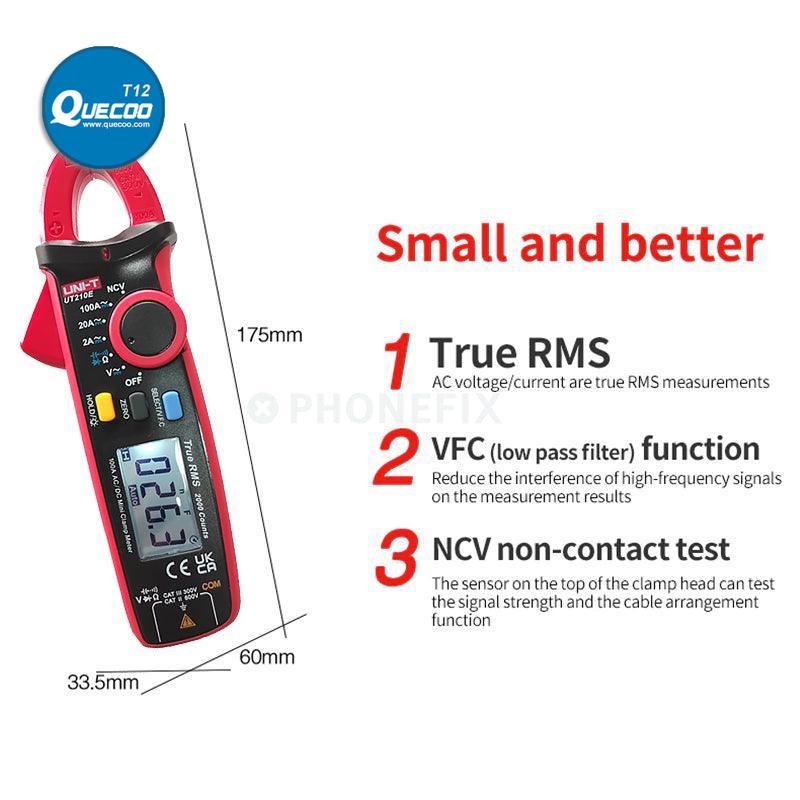 UNI-T UT210E Digital Clamp Meter AC DC Current Voltage Tester