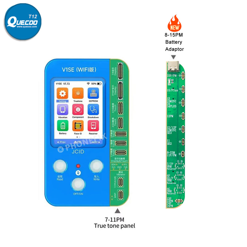 JCID V1SE WIFI 20 in 1 Programmer for iPhone X-15PM Front Camera Rear Camera True Tone Face ID Battery Earpiece Receiver Repair