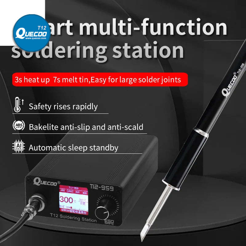 T12-959 V5.1 Soldering Station Electronic Soldering iron OLED bigger Digital display and 5pin M8 handle iron tip