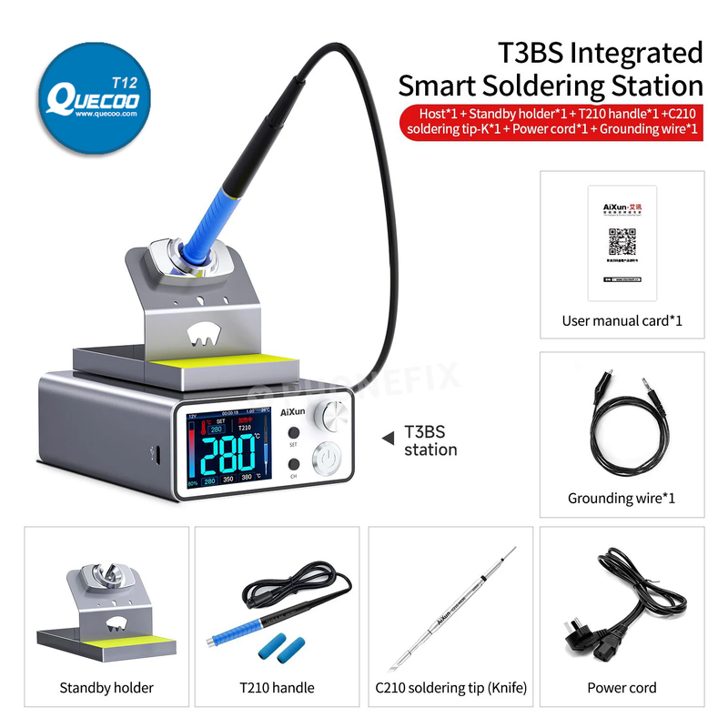 AIXUN T3BS Intelligent Welding Station with T210 Solder Iron Handle for Phone BGA Repair JCID T3B T115/T210 Soldering Station