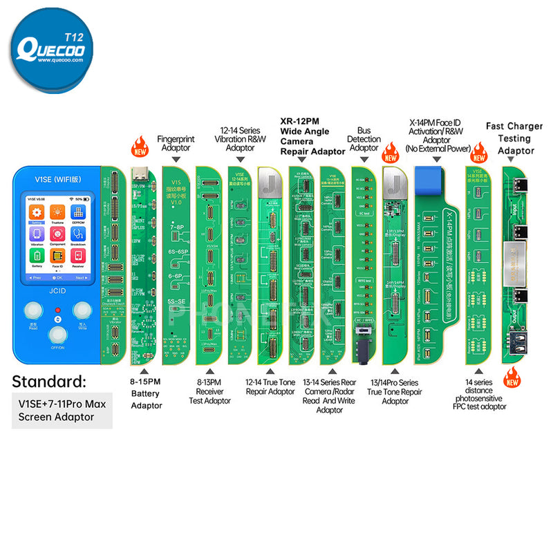 JCID V1SE WIFI 20 in 1 Programmer for iPhone X-15PM Front Camera Rear Camera True Tone Face ID Battery Earpiece Receiver Repair