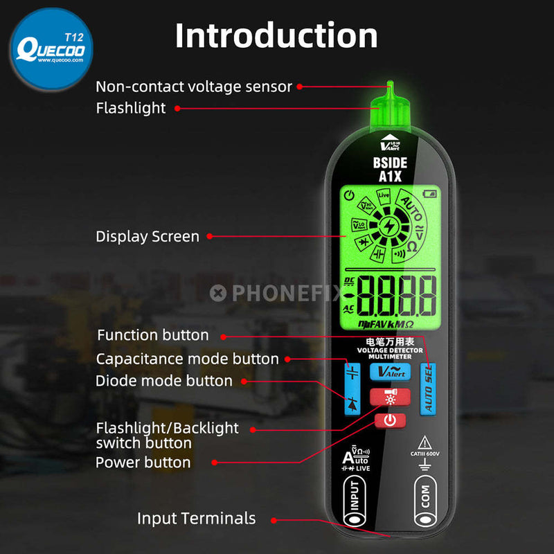 BSIDE A1X Smart Burn-proof Repairable Charging Multimeter