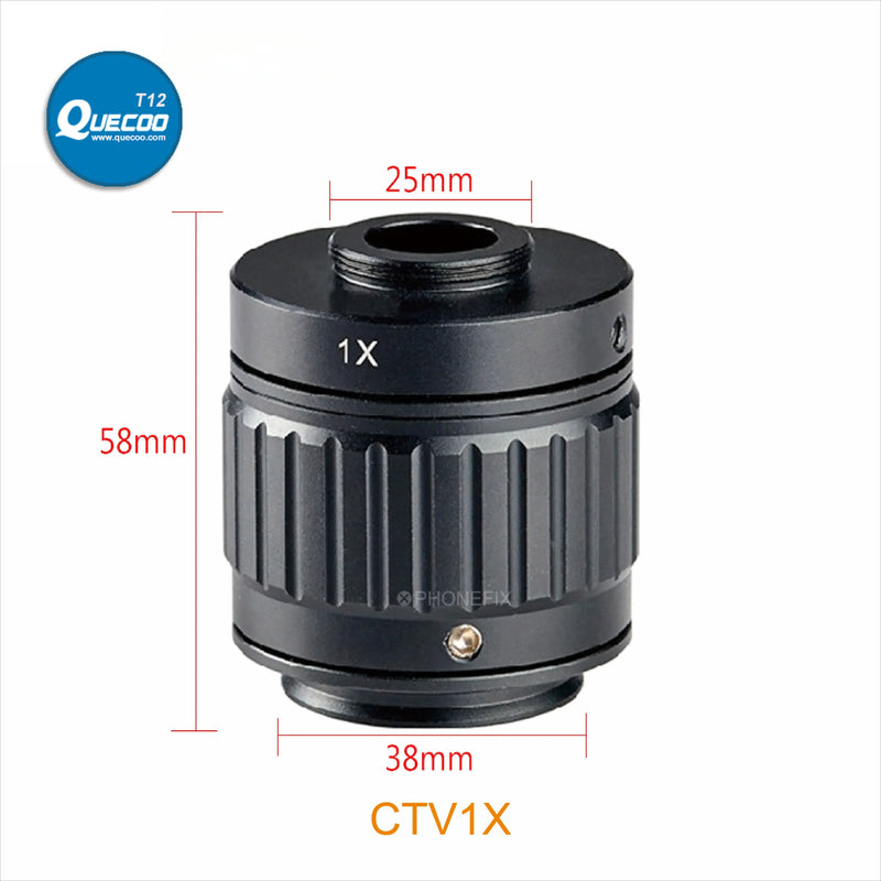 25mm to 38mm CTV 1X 0.35X 0.5X Microscope Lens Focus Adjustable Camera Installation C mount Adapter for Trinocular Microscope