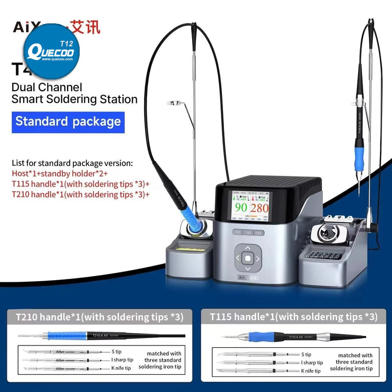 AiXun T420D Dual Channel Smart Soldering Station Intelligent Temperature Control HD Liquid Crystal Display Repair Solder Tools