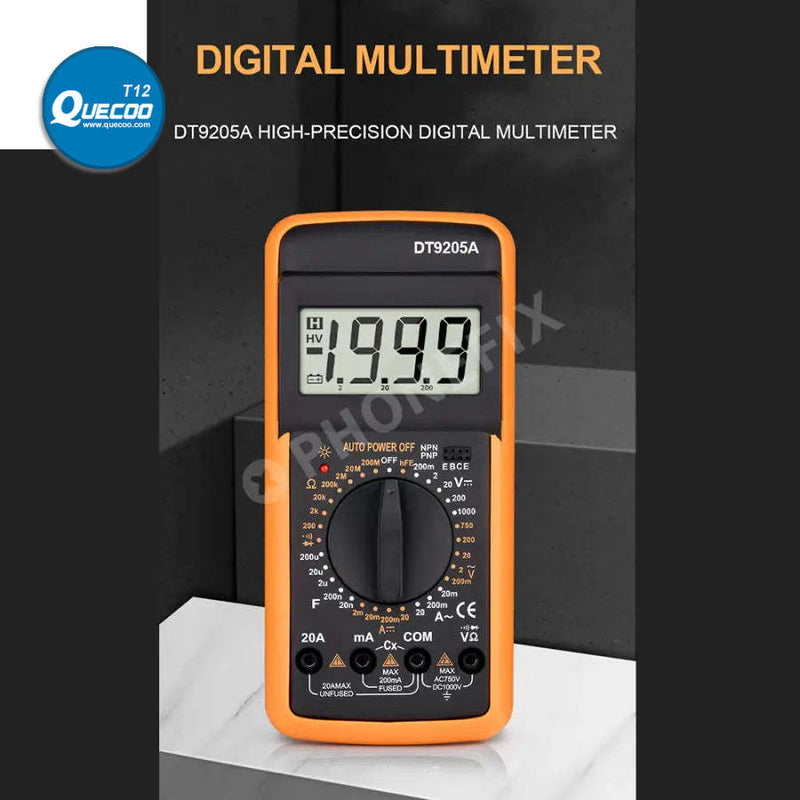 DT9205A Multimeter Voltage Current Resistance Capacitance Tester