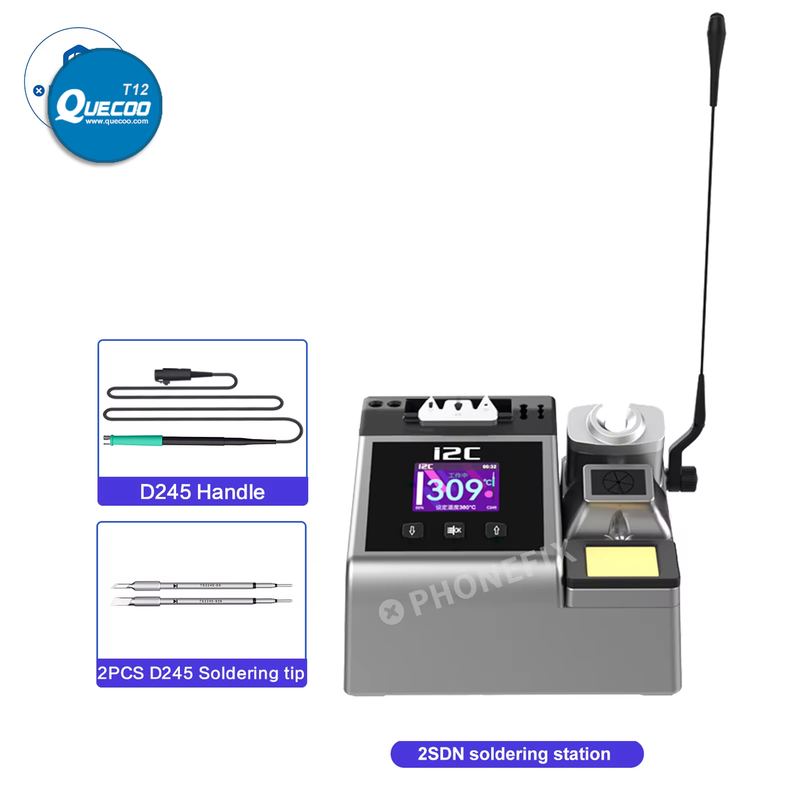 I2C 2SDN Intelligent Soldering Station Suitable with 210/115/245 Solder Handle 180W Rapid Heating Auto Sleep Welding Rework Tool