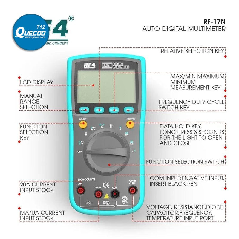 RF4 RF17N DT-17N Digital Multimeter Fully Automatic high precision