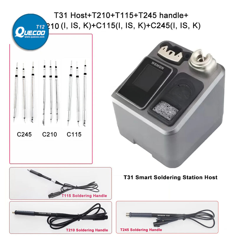 WEMON T31 Intelligent T210 T245 T115 Soldering Station for BGA SMD Mobile Phone PCB Welding Work With JBC C115 C245 C210 Tips