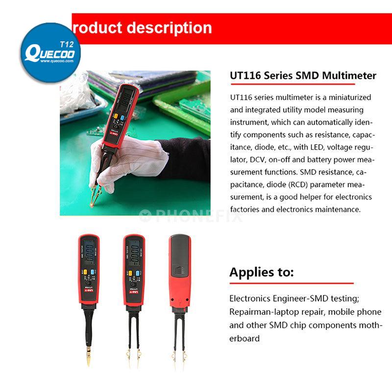 UNI-T UT116C Digital Multimeter SMD Tester With Rotatable Tweezers