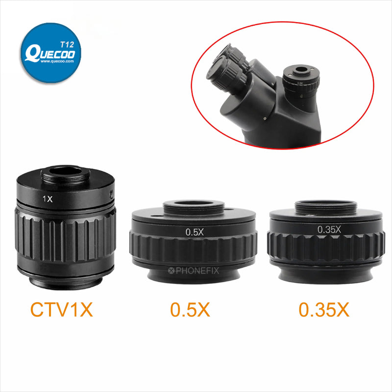 25mm to 38mm CTV 1X 0.35X 0.5X Microscope Lens Focus Adjustable Camera Installation C mount Adapter for Trinocular Microscope