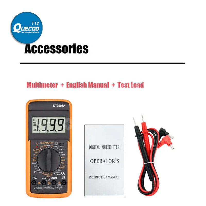 DT9205A Multimeter Voltage Current Resistance Capacitance Tester