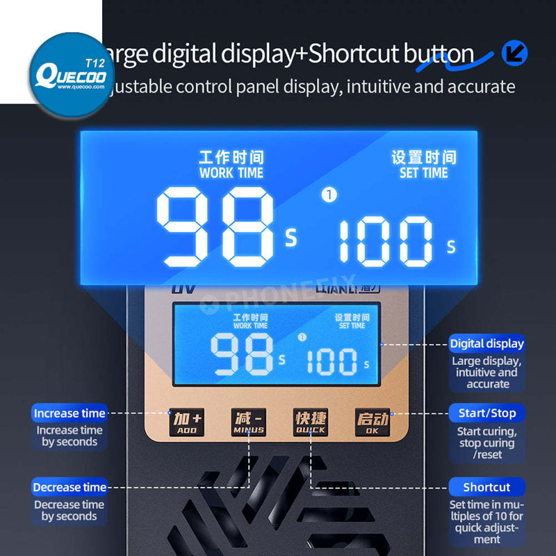 QianLi UVC17 Digital UV Curing Lamp For Phone Screen Repair