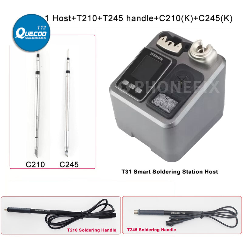 WEMON T31 Intelligent T210 T245 T115 Soldering Station for BGA SMD Mobile Phone PCB Welding Work With JBC C115 C245 C210 Tips