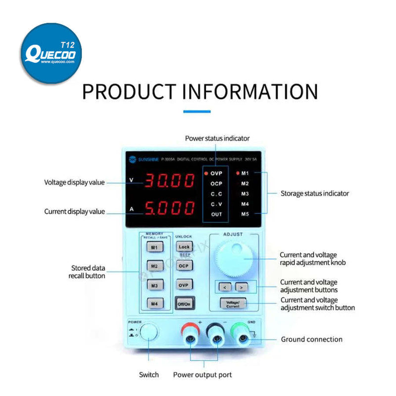 Sunshine P-3005A Digital DC Power Supply 30V 5A