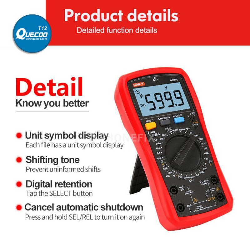 UNI-T UT890C/D+ True-RMS LCD Digital Multimeter Capacitance Meter