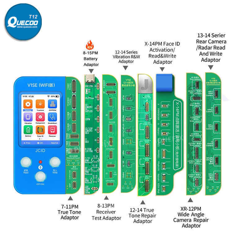 JCID V1SE WIFI 20 in 1 Programmer for iPhone X-15PM Front Camera Rear Camera True Tone Face ID Battery Earpiece Receiver Repair